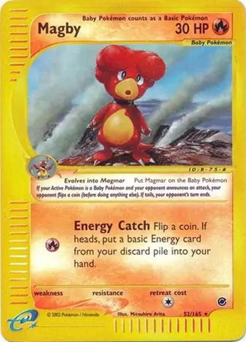 Magby - 52/165 - Pokemon Expedition Non-Holo Rare Card HP