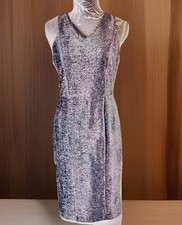 Very silver metallic body-con Sleeveless Party dress Size 10 Worn once only