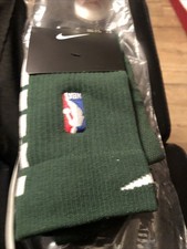Nike NBA Authentics Basketball Socks Size Medium Green/White PSK651-323 100 
