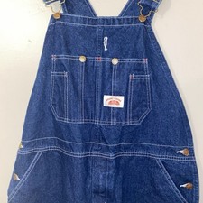 Round House Lot 966 Men's Blue Denim Bib Overalls Size 36x30 Workwear Carpenter