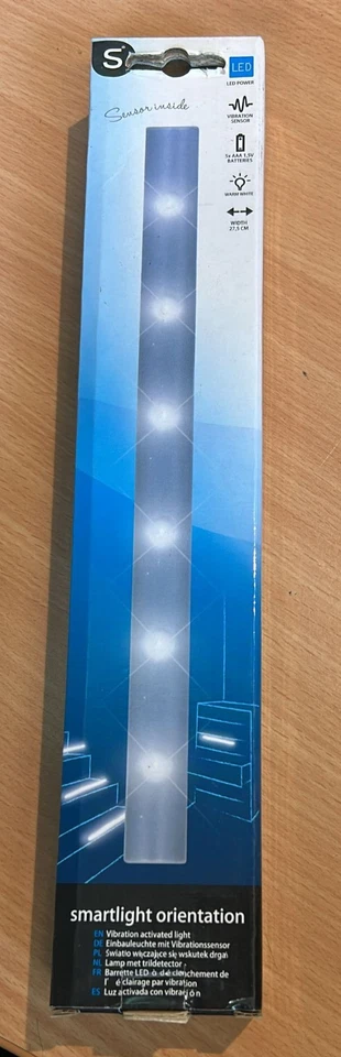 LED Schubladenleuchte Lichtleiste 26cm Silber Vibrationssensor 5 x AAA Batterie - Bild 1 von 1