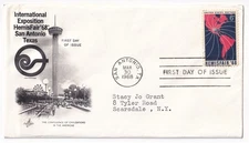 STAMP US SCOTT 1340 "San Antonio, Texas - HemisFair 1968" 6 CENT 1968 FDC - C