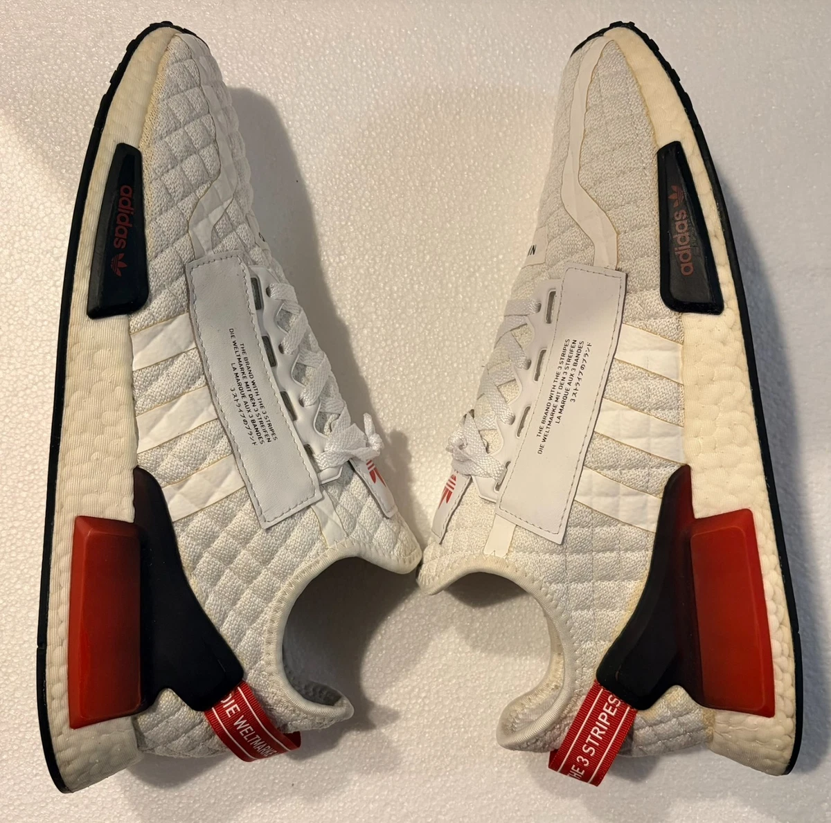 Adidas NMD_R1 V2 Black Solar Red for sale | eBay