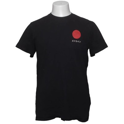 Edwin, T-shirt, Größe: M, Japanese Sun Ts, Schwarz, Baumwolle, Print #Zff