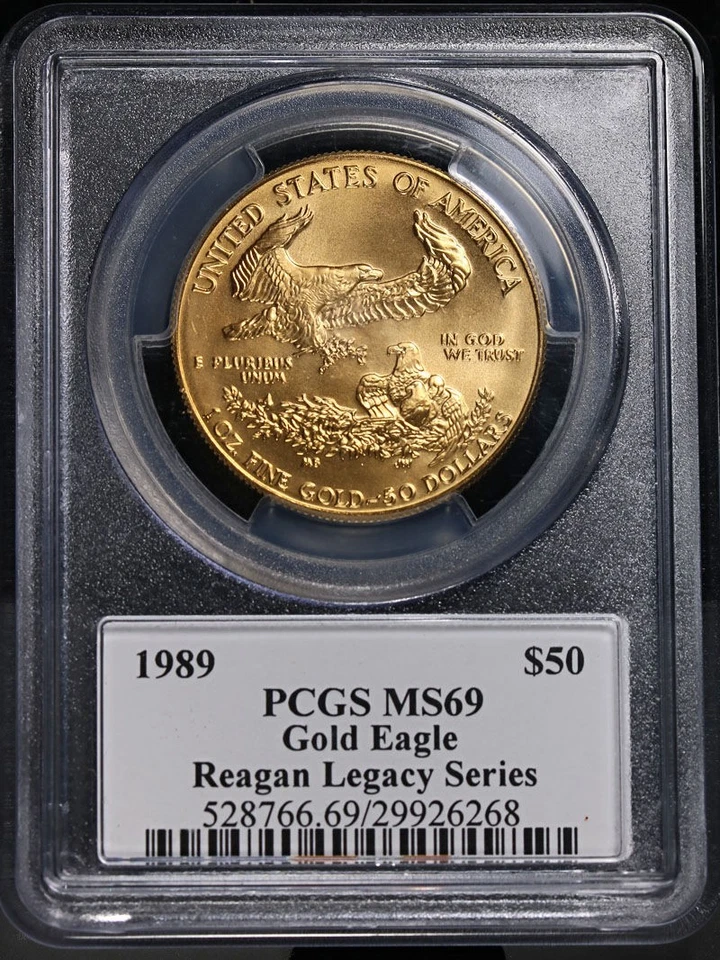 1989 Gold American Eagle $50 PCGS MS69 Reagan Legacy Series Signature Label - Image 4 of 4