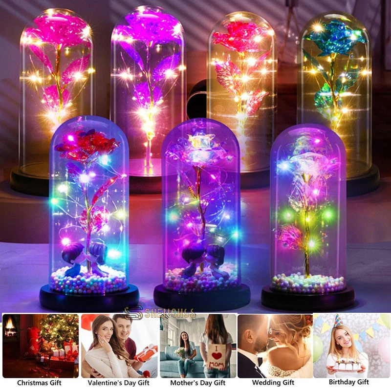 Regalo de Navidad LED Rosa para Mujer Novia Esposa San Valentín Regalos de Cumpleaños Foto 3 de 4