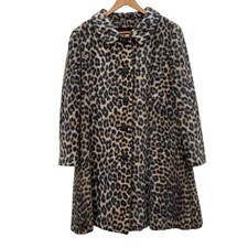 Vintage 1960's Leopard Faux Fur Coat Pinup Punk Rockabilly Size S/M
