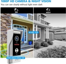 Wired Video Doorbell Apartment Intercom System10 Inch Full Touch Monitor 1080P