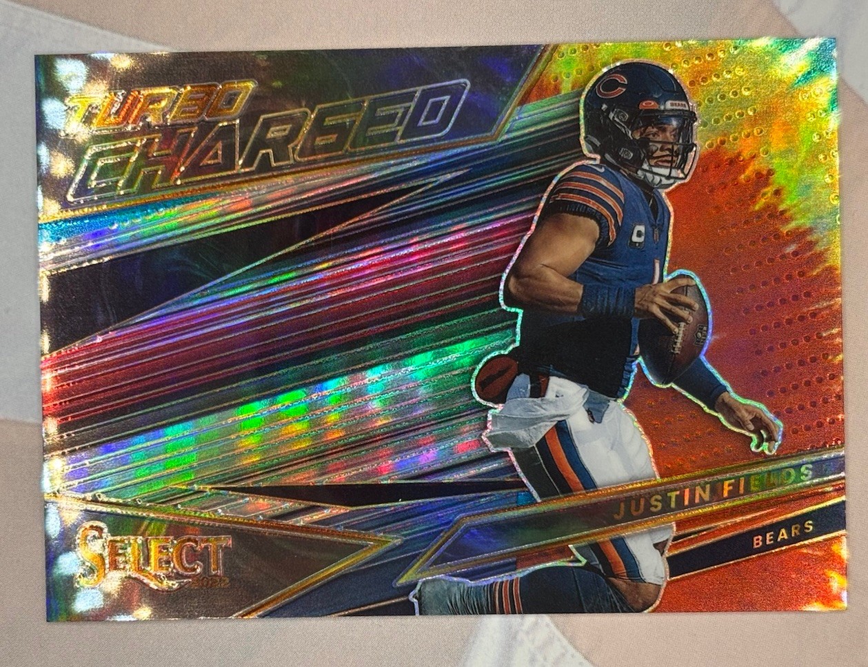2022 Panini Select Justin Fields Turbocharged TIE-DYE #’d 20/25 Bears WOW!!!