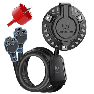 20A 125V AC Port Plug 5-in-1 RV Shore Power Inlet Plug Socket w/ T-Blade Adapter