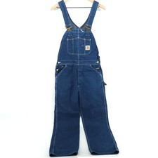 Carhartt Mens Denim Bib Overalls 33x31 Blue Indigo Workwear Carpenter R08