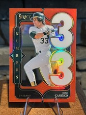 2025 Panini Select Baseball #18 JOSE CANSECO Numbers Red /99