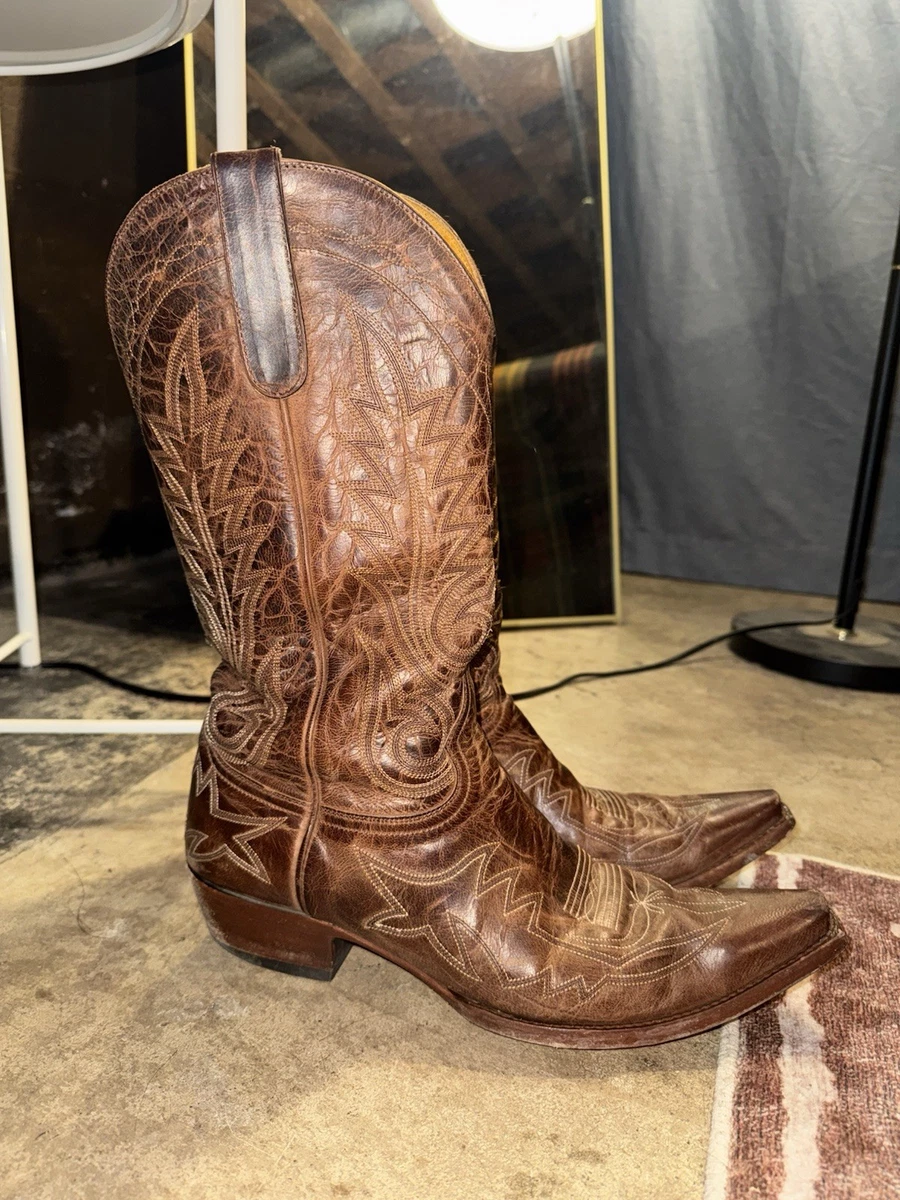 VTG Old Gringo Boot Star Leather Cowboy Boots Mens 10D Snip Toe Western Festival Old Gringo Brown Western Boots for Men | eBay main image 4