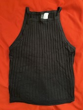 H M DIVIDED Knit Tank Top in Black SMALL 