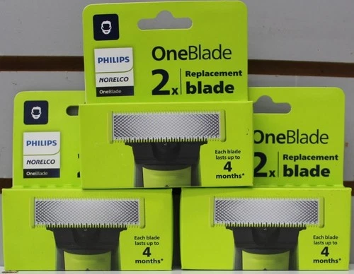 Philips Norelco OneBlade QP230/80 Replacement Blades - 3 Pack = Total 6 Blades
