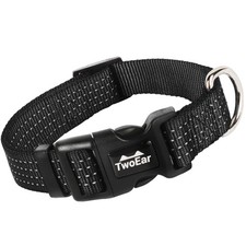 Heavy Duty Dog Collar Reflective, Adjustable Nylon Pet Collar with Durable Bu...