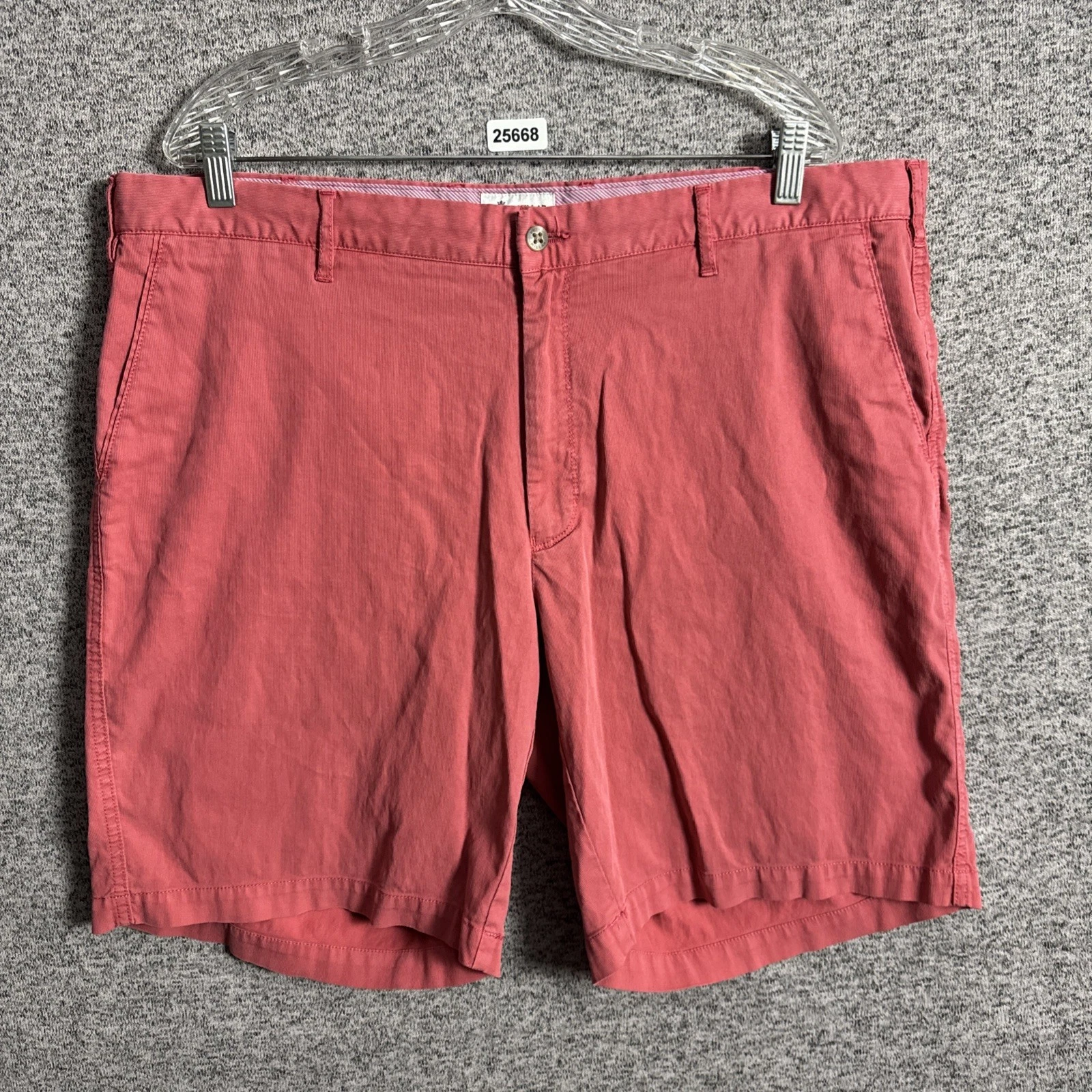 Peter Millar Men's 40 Pink Cotton Blend 9" Inseam Bedford Chino Shorts