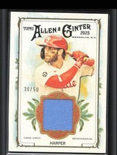 2025 Toppa Allen & Ginter Bryce Harper A&G Back Full Size Jersey Relic /50