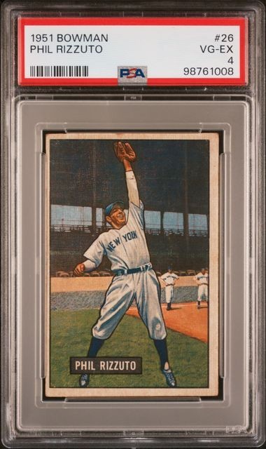 1951 Bowman #26 Phil Rizzuto (HOF) PSA 4 VG-EX, New York Yankees,  Free Shipping