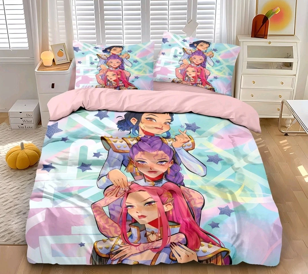 K Pop Demon Hunters Bedding Set with Duvet Cover and Pillowcases