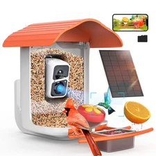 ® PAV- Smart Bird Feeder with Camera Solar Powered, 64GB Card & 2K HD Record ...