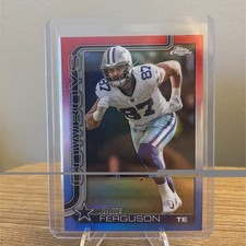 Topps Chrome 2025 Red White & Blue Prizm Jake Ferguson Dallas Cowboys #75
