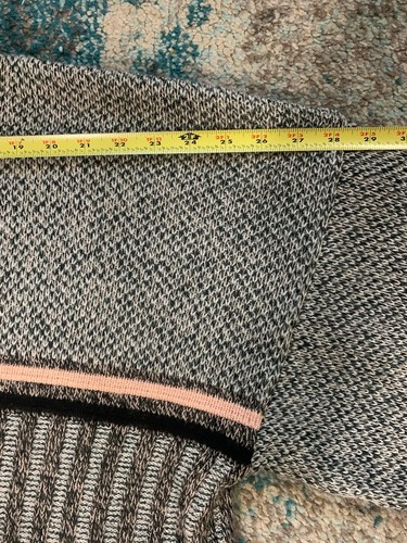 Weekends Mens Knit Acrylic Sweater Large Vintage Gray W/ Pink Stripes 63925 - Picture 19 of 22