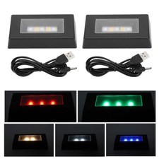 2-PACK LED Display Base Crystal Light Stand With USB Cable to 3D Crystal Statues