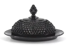 Vintage 1970s Tiara Indiana Cameo Black Diamond Point Butter Keeper