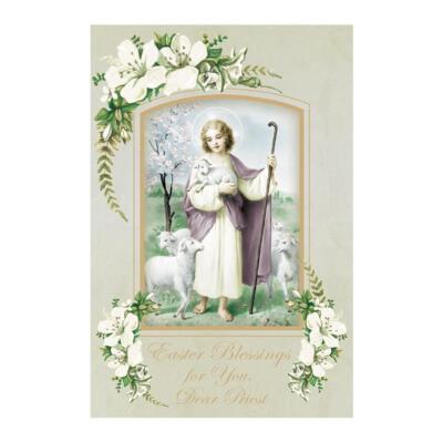 Greeting Card Easter Blessings, Priest (N0250) Size 4.5in x 6.75in Pack of 12