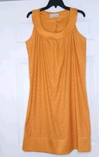 Sole Dione Studio Orange Tunic Scoop Neck Sleeveless Dress- Large Made In USA