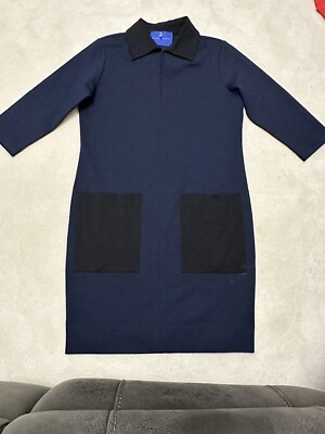 * WINSER LONDON Miracle Colour Block Shift Dress Navy Ladies Size S Uk 8/10