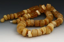 Genuine BALTIC AMBER Butter Honey Rough Button Beads Necklace 42.3g n151021-6