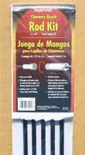 IMPERIAL 20' Fiberglass Chimney Brush Rod Kit - 5 Pieces, each 48" NEW! #BR0307