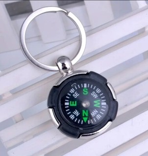 Miniature Button Compass Keychain Oil Filled Accurate Compass for Hiking. New!