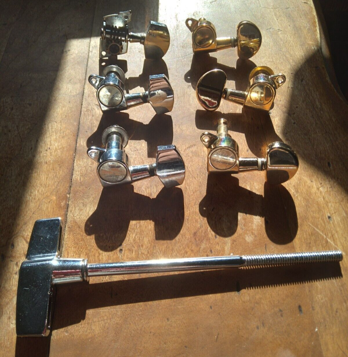 Jin Ho Guitar Tuners Tuner Lot of 6 Chrome Gold Korea R4 L4 KD 2L