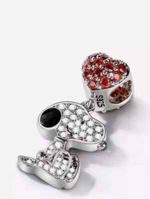 Snoopy charm 925 Sterling silber armband Anhänger Peanuts Snoopy charms Herz