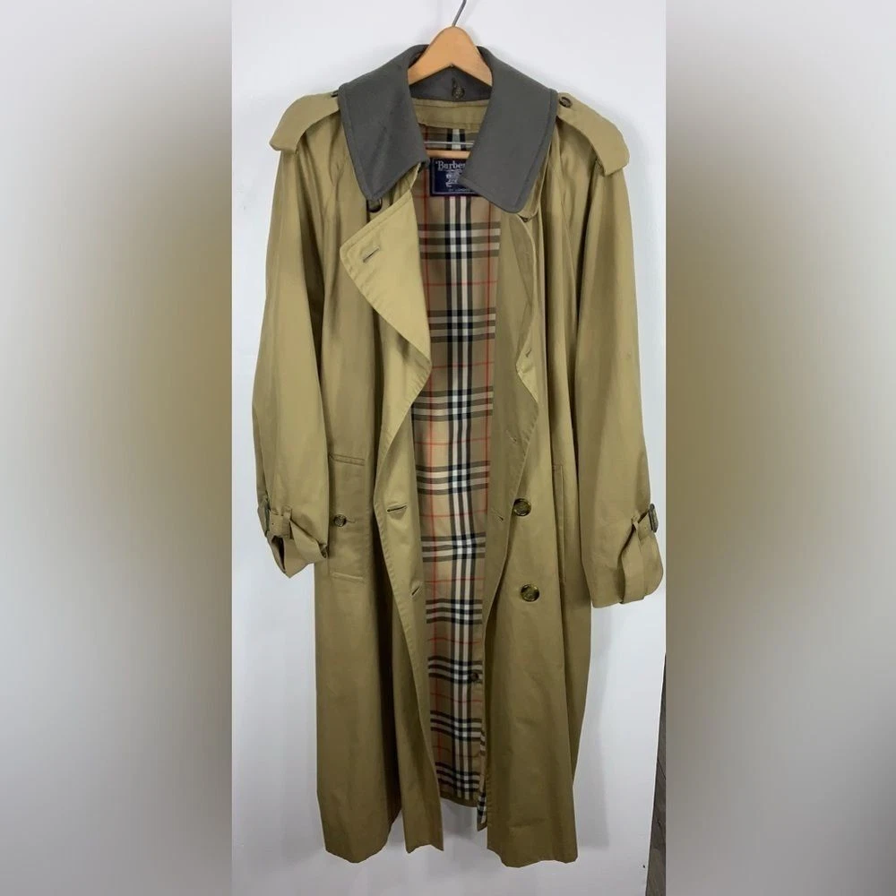 Trench coat uomo Burberrys vintage marrone nova check con cintura taglia regular 42