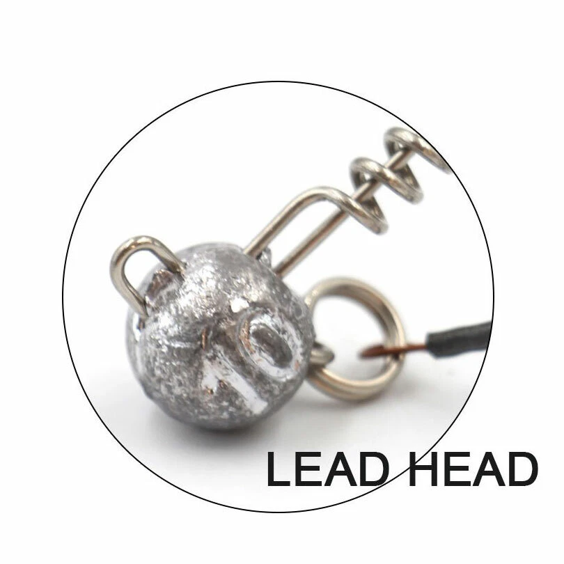 Stinger Rig Predator Pike Fishing Ball Corkscrew Lead Jig 9/14cm Rubber 10/15g - Imagem 4 de 4