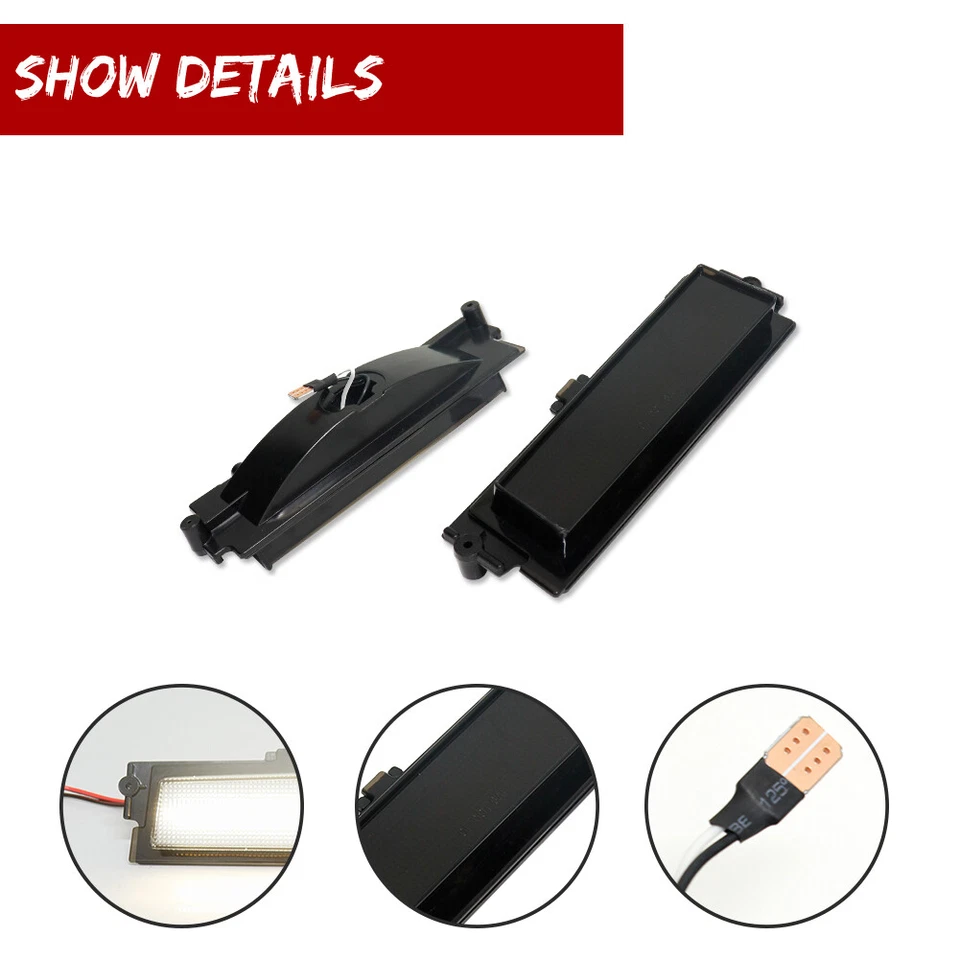 For 1981-1988 Chevy Monte Carlo SS Smoke Lens White LED Front Side Marker Lights - Image 3 of 4