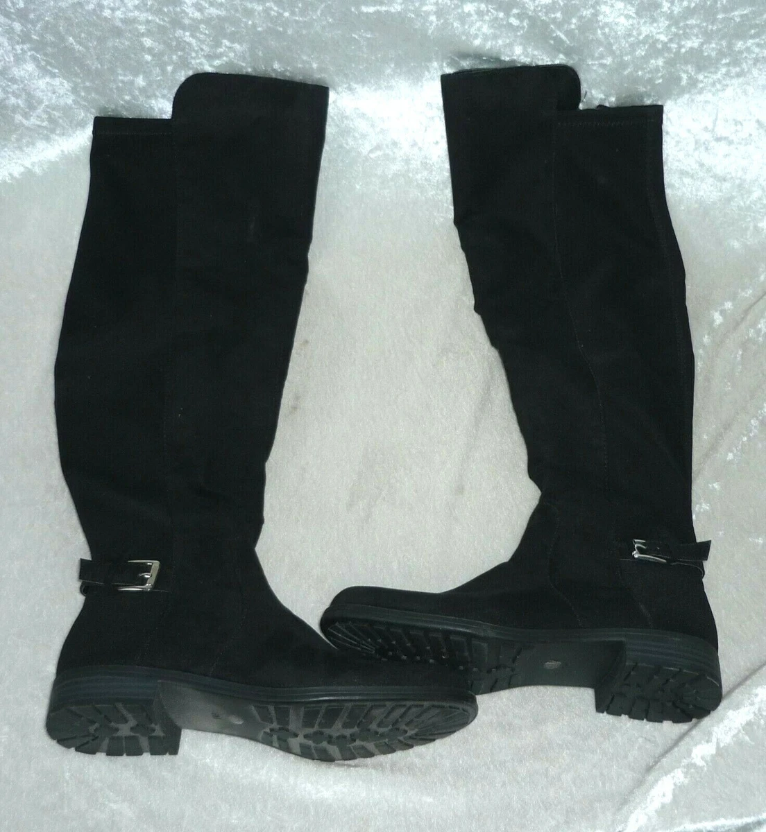 Liz Claiborne Womens Riding Boots Polly Black Microsuede size 6