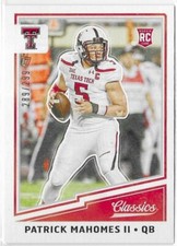 2017 Panini Classics Red Back Patrick Mahomes II Rookie Card /299 #274