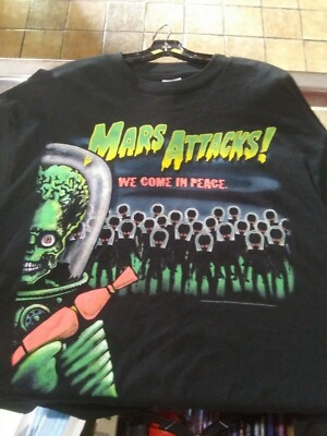 Vintage 1996 MARS ATTACKS Tシャツ Mars Attacks Vintage 1996 Movie T-shirt - Topps Comic