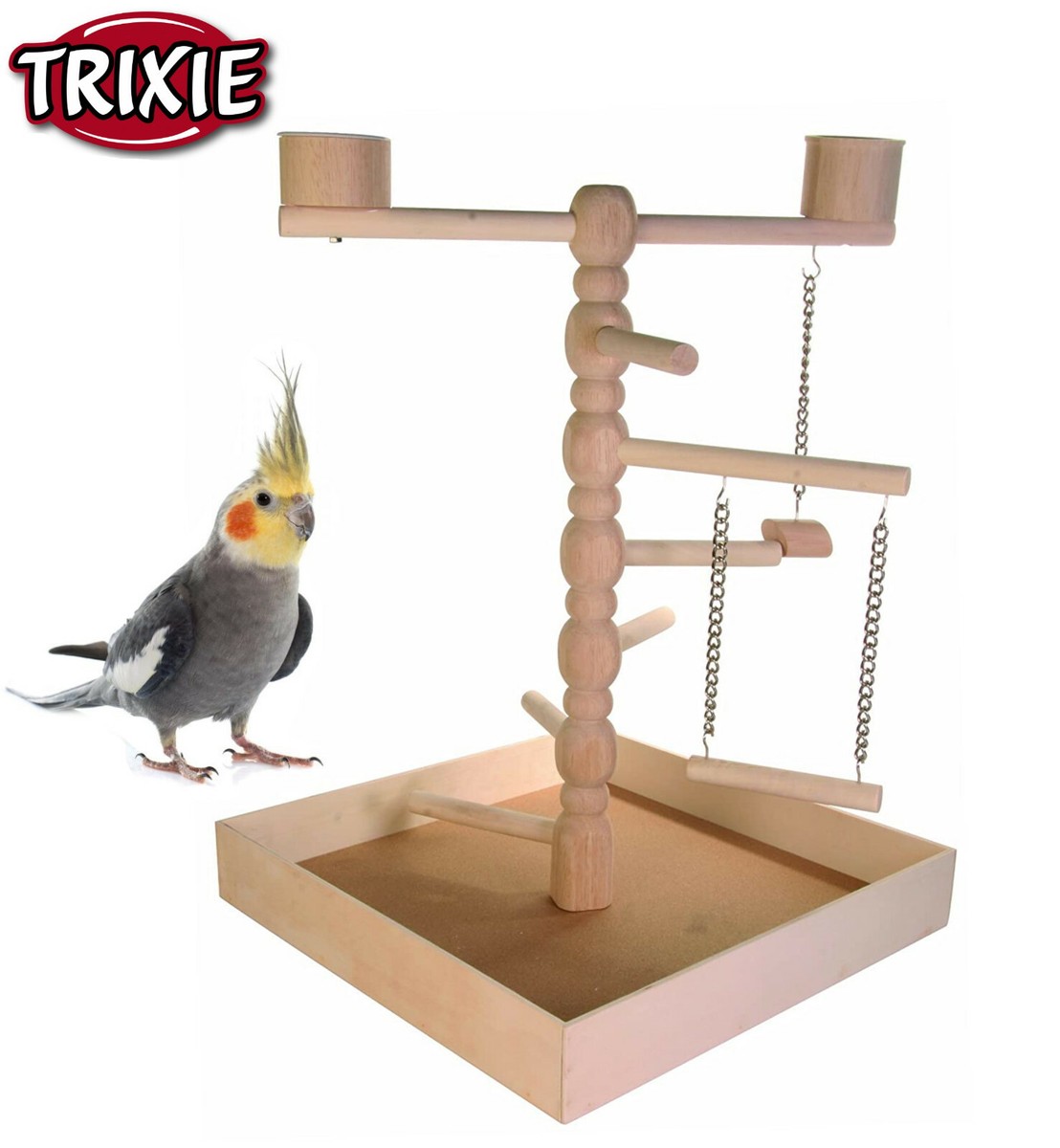 TRIXIE WOODEN SMALL PARROT PARAKEET COCKATIEL PLAYGROUND PLAY