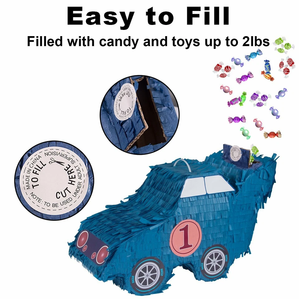 Car Pinatas Mexican Kids Birthday Festival Party Supplies Cinco de Mayo Decor - Image 2 of 4