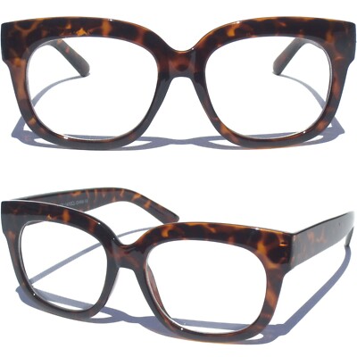 Clear Lens Glasses Big Bold Horn Rim Style Frame NERD GEEK Fashion RETRO Eyewear
