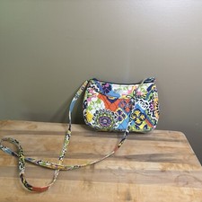 Vera Bradley Rio Adjustable Crossbody With Silver Charm Floral See Pics For Flaw