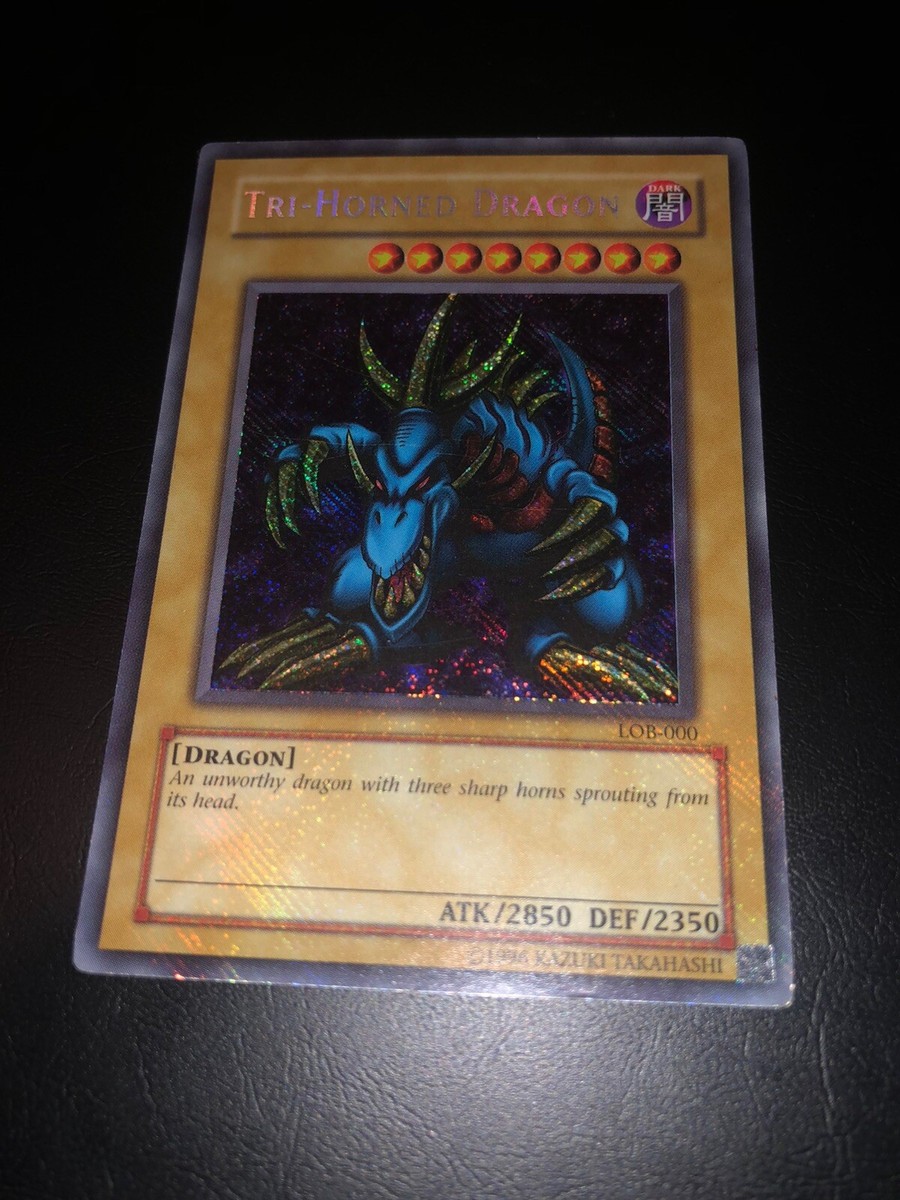 YUGIOH! TRI HORNED DRAGON LOB-000 SECRET REVERSE FOIL MISPRINT | eBay