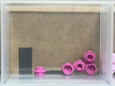 LEGO Parts - Dark Pink Plate, Round 1 x 1 with Flower Edge - No 24866 - QTY 5