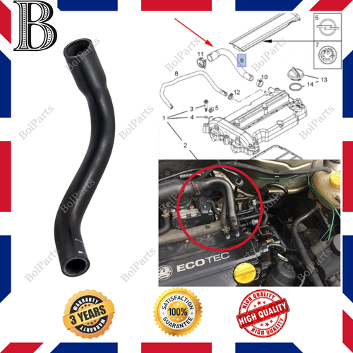 Engine Breather Rocker Cover Vent Hose for Vauxhall Opel Astra Corsa